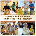 Rechargeable Clear Sound BTE Hearing Aids, Light and Invisible Design Hearing Amplifiers with 16-Channel Digital Chips Noise Cancellation and Volume Control-Black