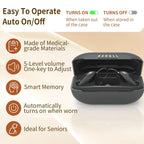 Rechargeable Clear Sound BTE Hearing Aids, Light and Invisible Design Hearing Amplifiers with 16-Channel Digital Chips Noise Cancellation and Volume Control-Black