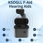 Rechargeable Hearing Aids for Hearing Loss, 4 Levels of Volume Adjustment, Hearing Amplifiers for Seniors with Clear Sound（Black）