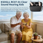 Rechargeable Hearing Aids for Seniors–Clear Sound Hearing Amplifiers with Noise Cancellation and Volume Control, 2H Fast Charging,3 Kinds of Modes for All Situations（Beige）