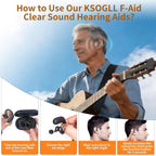 Clear Sound Hearing Aids for Seniors, Rechargeable Hearing Aid with APP and Bluetooth, 5 Levels of Volume Automatic Noise Cancellation（Beige）