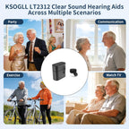 Rechargeable Hearing Aids for Hearing Loss, 4 Levels of Volume Adjustment, Hearing Amplifiers for Seniors with Clear Sound（Black）
