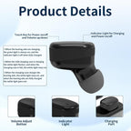 Rechargeable Hearing Aids for Hearing Loss, 4 Levels of Volume Adjustment, Hearing Amplifiers for Seniors with Clear Sound（Black）