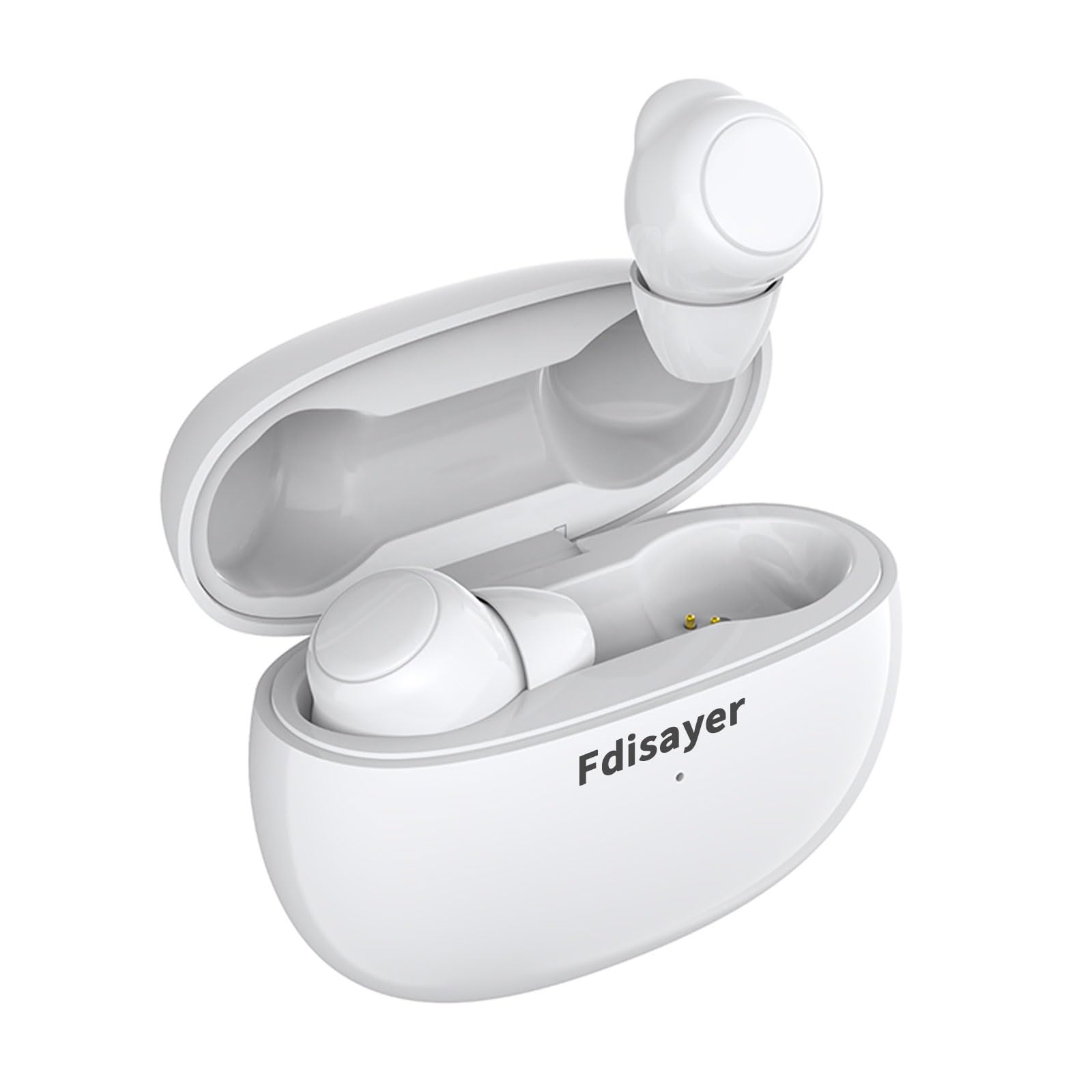 Audífonos invisibles con chips digitales de 16 canales, reducción de ruido dual, amplificadores auditivos de sonido claro para personas mayores con control de volumen, color blanco