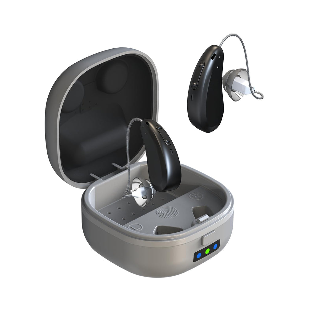 Amplificadores auditivos de sonido claro: audífonos recargables para personas mayores, hasta 21 horas de duración de la batería, reducción de ruido, fácil de usar