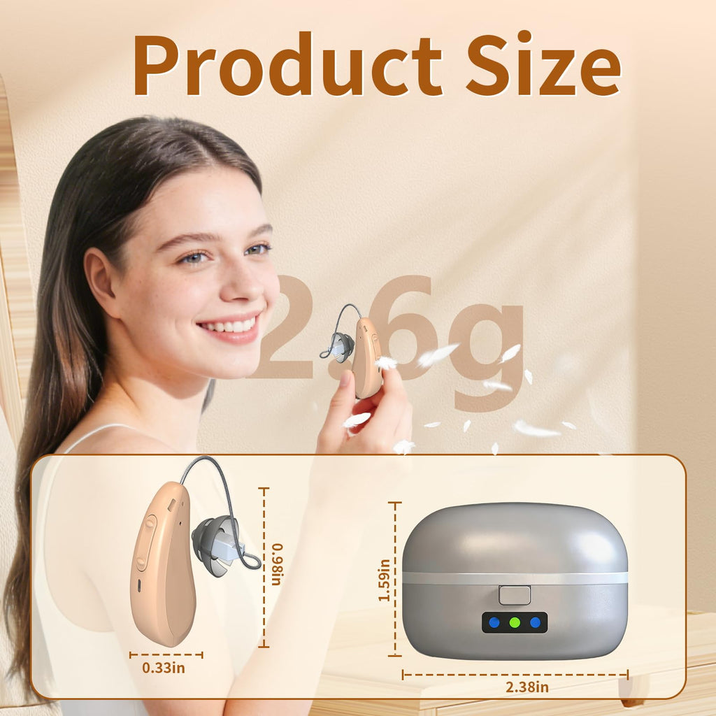 Unsichtbare Hörverstärker, Hörgeräte mit klarem Klang, Geräuschunterdrückung und 4 Modi, Hörgerät für Senioren, einfach zu bedienen 