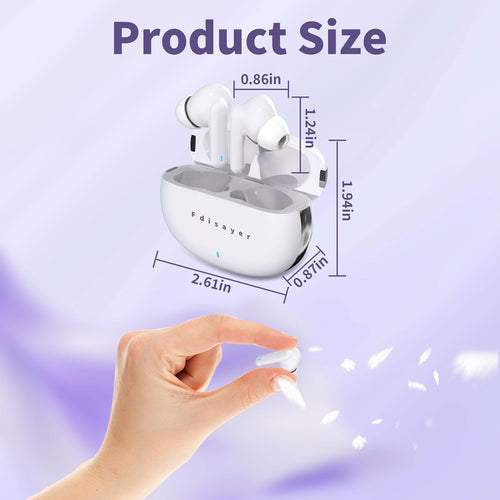 Audífonos de sonido claro para personas mayores, 5 niveles de volumen, amplificadores auditivos recargables con cancelación de ruido y luz indicadora, color blanco