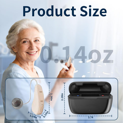 Audífonos de sonido claro para personas mayores, carga rápida 2H y 3 tipos de modos para todas las situaciones, amplificadores auditivos recargables con cancelación de ruido y control de