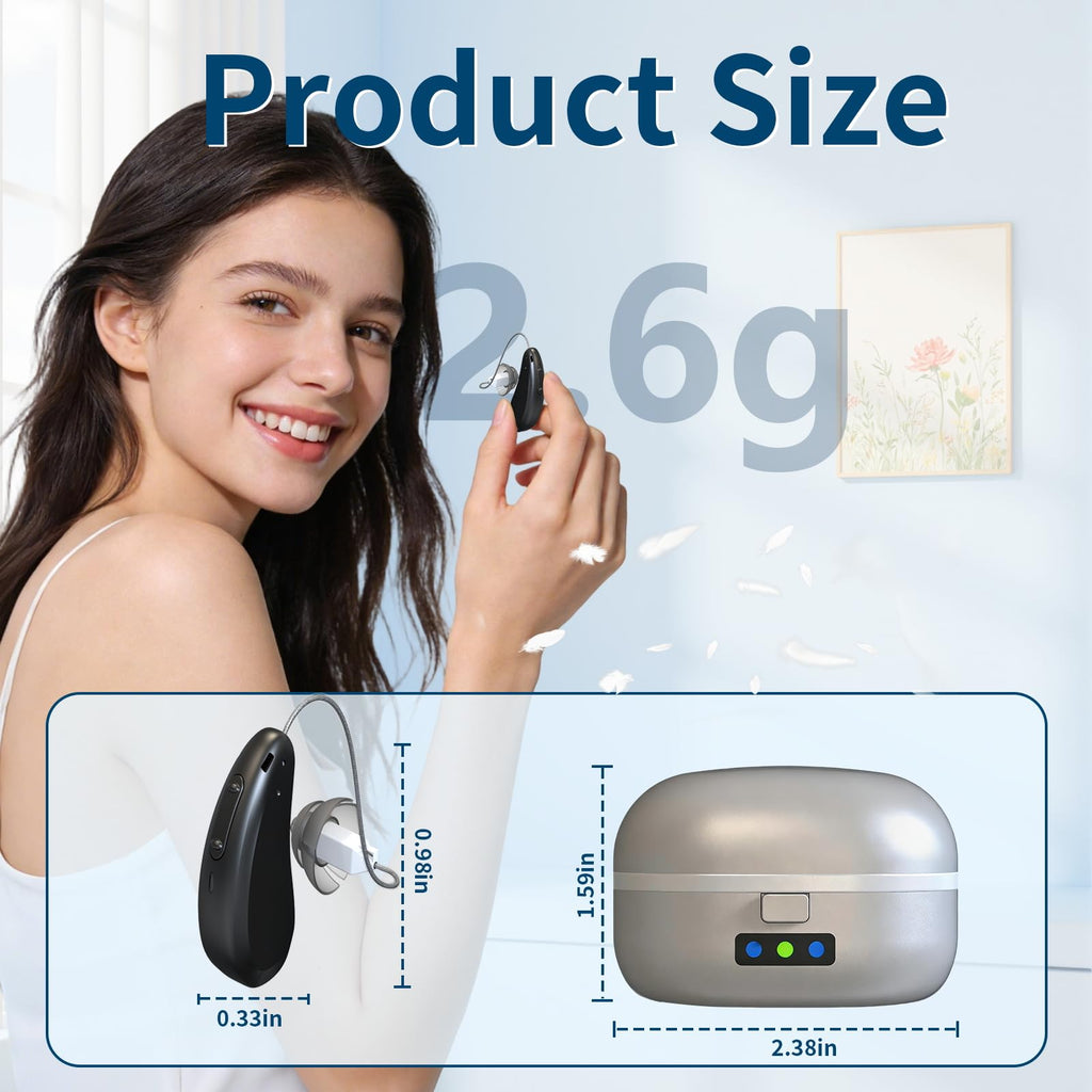 Amplificadores auditivos de sonido claro: audífonos recargables para personas mayores, hasta 21 horas de duración de la batería, reducción de ruido, fácil de usar