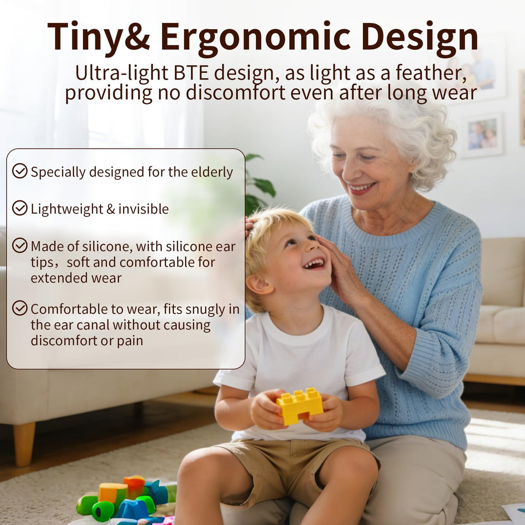 Amplificadores auditivos recargables para personas mayores, audífonos de sonido claro con reducción de ruido y ultra espera las 24 horas