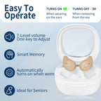 Rechargeable Hearing Amplifiers, Clear Sound 16-Channel Hearing Aids with Noise Cancellation and 7-level Volume Adjustment-White
