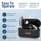 Rechargeable Hearing Aids, Clear Sound Hearing Amplifiers with 7-level Volume Adjust,Up to 14 Hours of Battery Life –Black