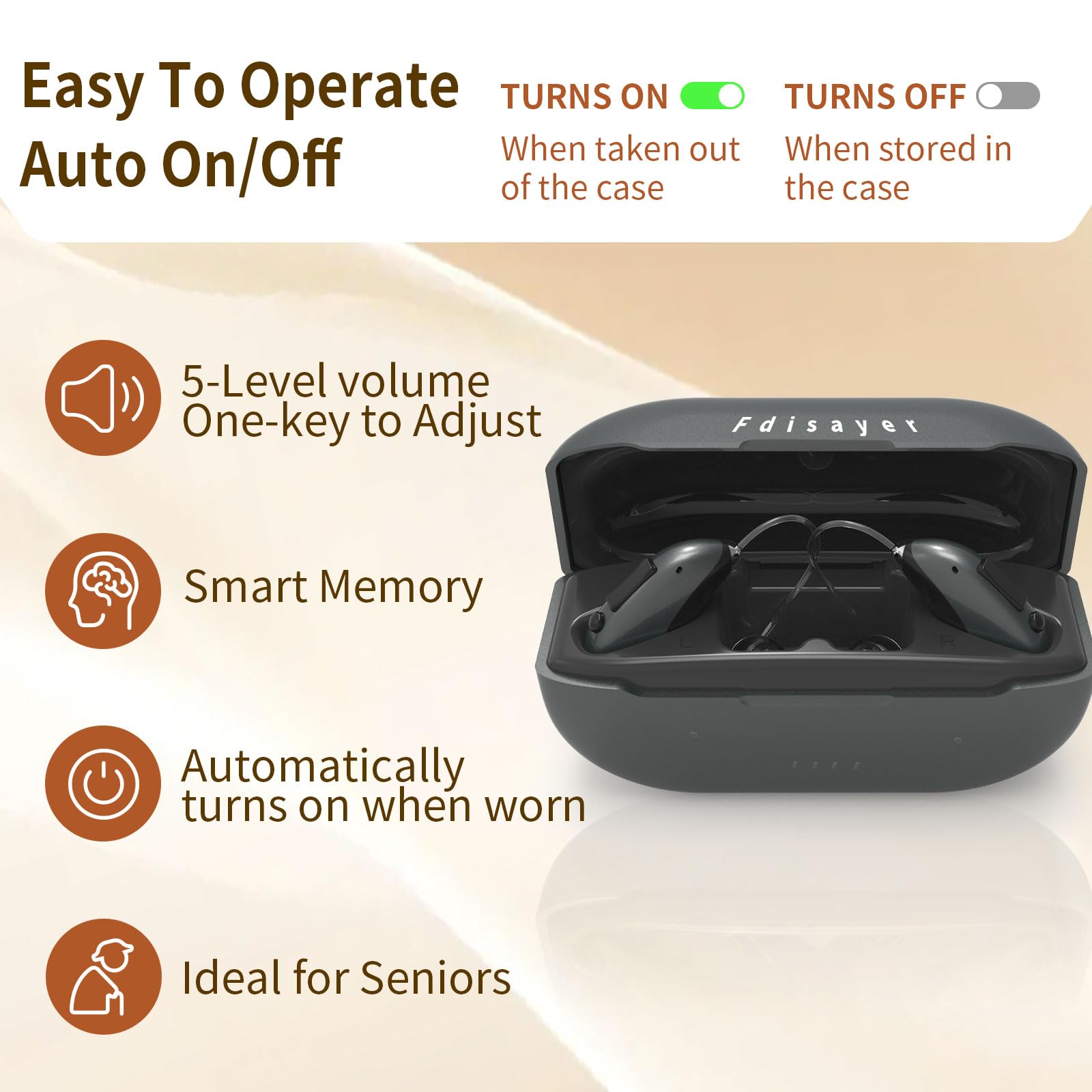 Audífonos invisibles, amplificadores auditivos de sonido claro con chips digitales de 16 canales, cancelación de ruido y control de volumen de 5 niveles, color negro