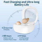 Rechargeable Hearing Amplifiers, Clear Sound 16-Channel Hearing Aids with Noise Cancellation and 7-level Volume Adjustment-White