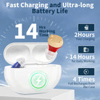 Hearing Aids for Seniors, Clear Sound Hearing Amplifiers for Seniors with Hearing Loss,Intelligent Noise Reduction, Standby 70h,Easy to Use, Comfortable Wearing（White+Red and Blue）