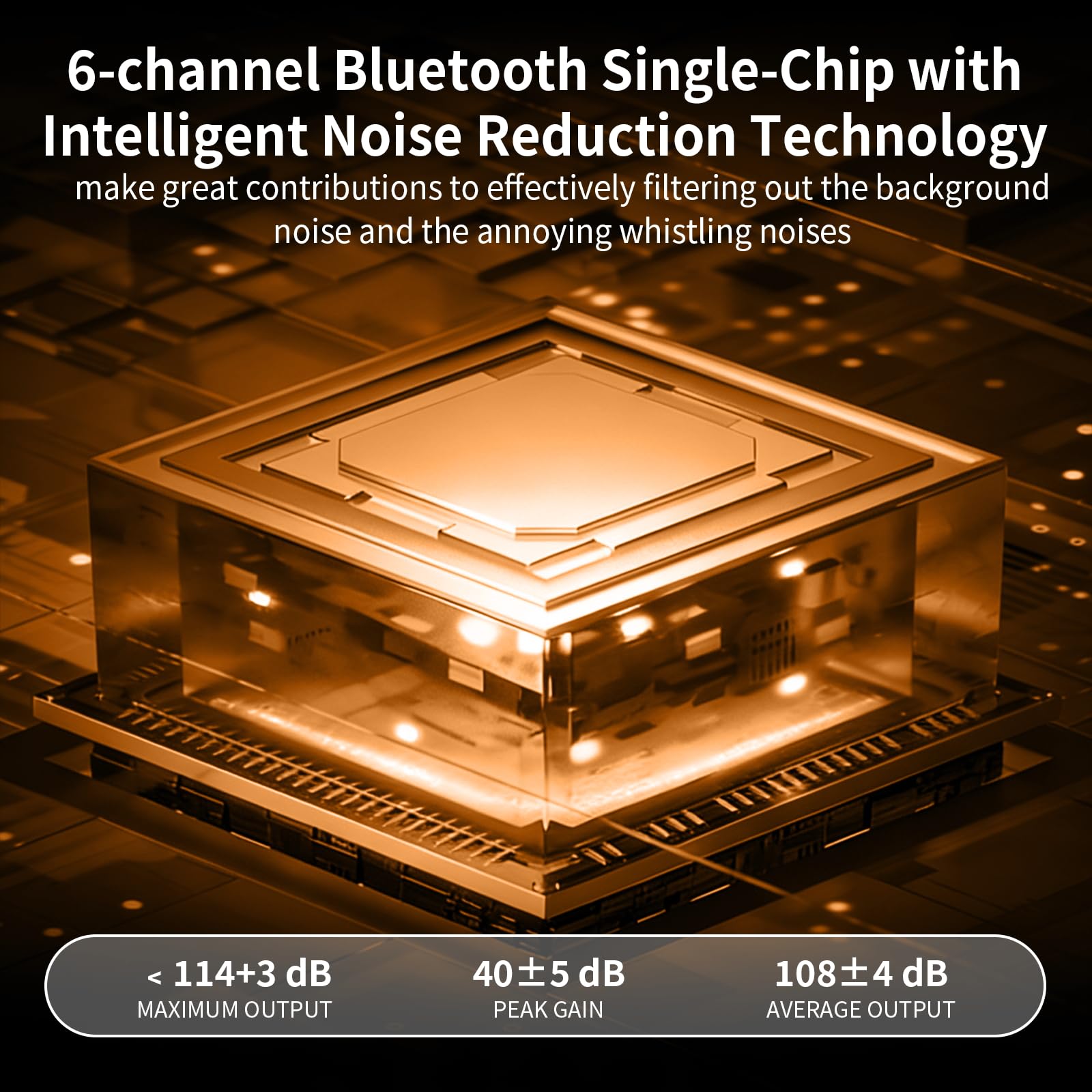 Audífonos de sonido transparente, amplificador auditivo recargable con DSP y 6 canales, cancelación de ruido, tiempo de reproducción 24 horas, estuche de carga portátil para personas mayores