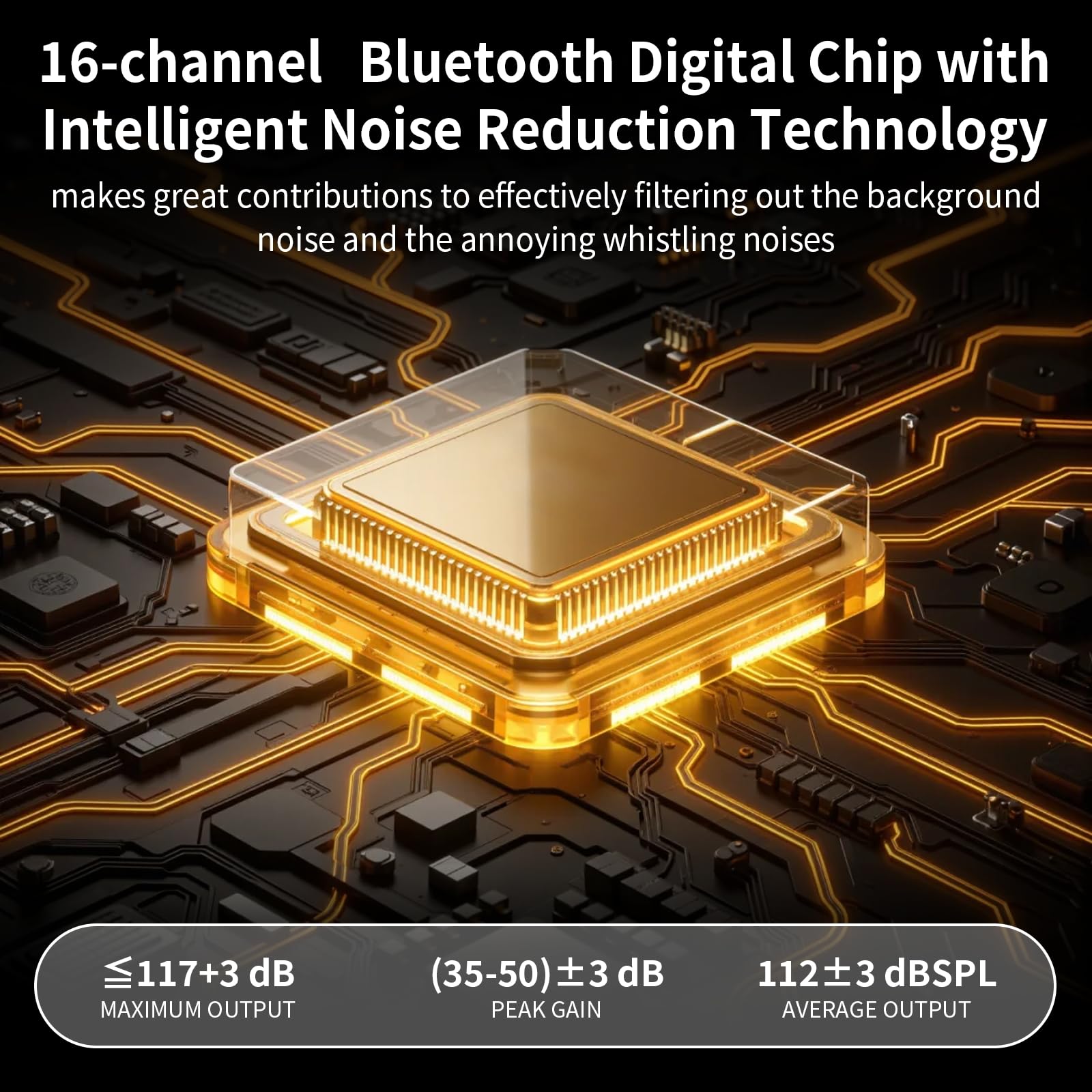 Clear Sound Hearing Aids for Seniors Rechargeable with Noise Cancelling, Hearing Amplifier with 9 Levels of Volume Adjustment, Easy to Use (Black)