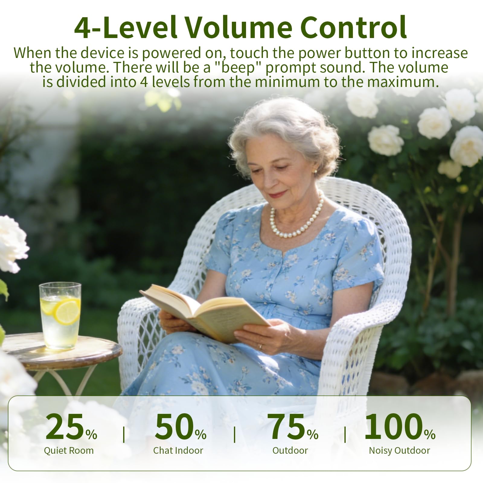 Rechargeable Hearing Aids for Seniors with Noise Cancelling and 4 Levels Volume Control, Clear Sound Hearing Amplifiers with Comfort and Invisible Design, very Good-looking