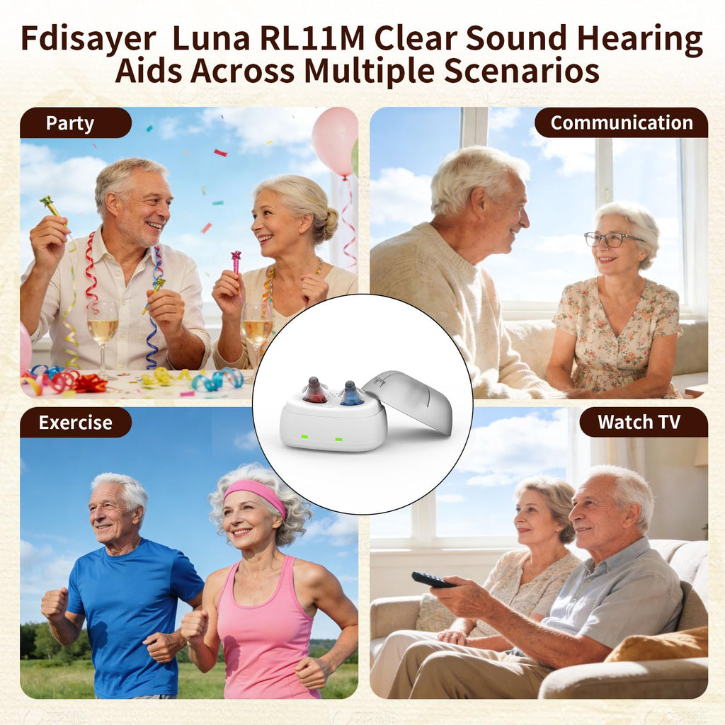 Amplificadores auditivos recargables para personas mayores, audífonos de sonido claro con reducción de ruido y ultra espera las 24 horas