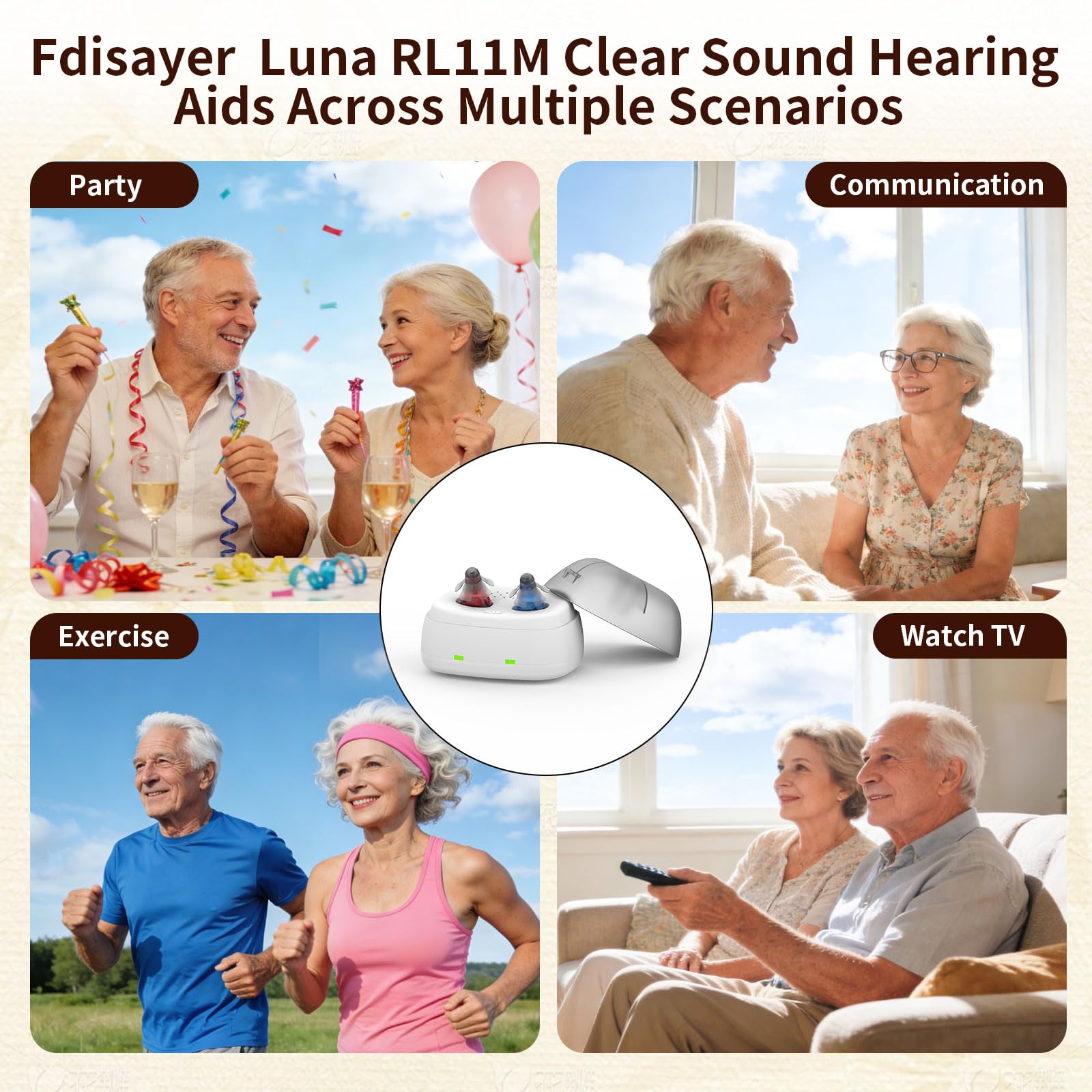 Amplificadores auditivos recargables para personas mayores, audífonos de sonido claro con reducción de ruido y ultra espera las 24 horas