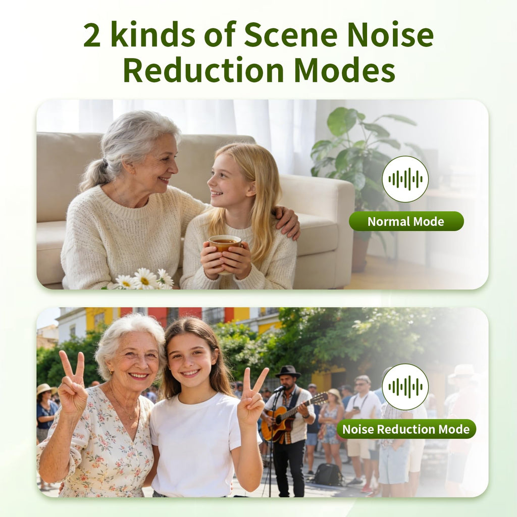 Rechargeable Hearing Aids for Seniors with Noise Cancelling and 4 Levels Volume Control, Clear Sound Hearing Amplifiers with Comfort and Invisible Design, very Good-looking