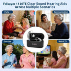 Rechargeable Hearing Aids, Clear Sound Hearing Amplifiers with 7-level Volume Adjust,Up to 14 Hours of Battery Life –Black