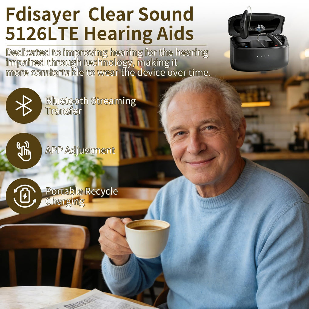 Clear Sound Hearing Aids for Seniors Rechargeable with Noise Cancelling, Hearing Amplifier with 9 Levels of Volume Adjustment, Easy to Use (Black)