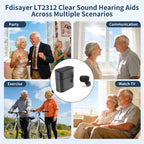 Rechargeable Hearing Amplifiers for Hearing Loss, 4 Levels of Volume Adjustment, Hearing Aids for Seniors with Clear Sound-Black